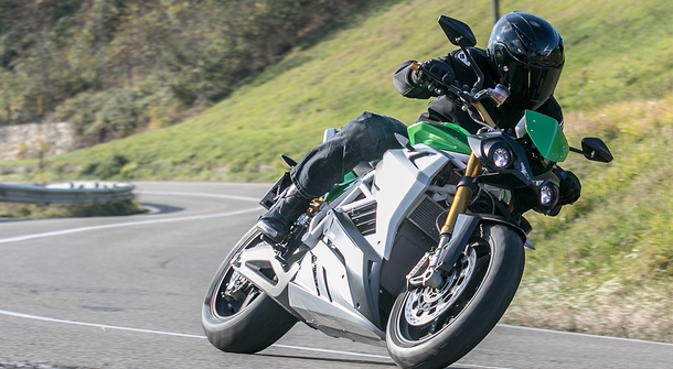 The very first test ride of Energica Eva