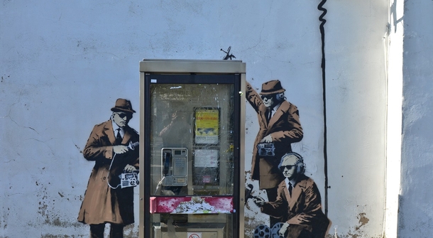 Banksy mural with english house on sale