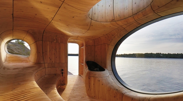 Sauna House at the Edge of A Lake
