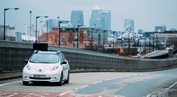 Autonomous Nissan Leaf on the streets of London